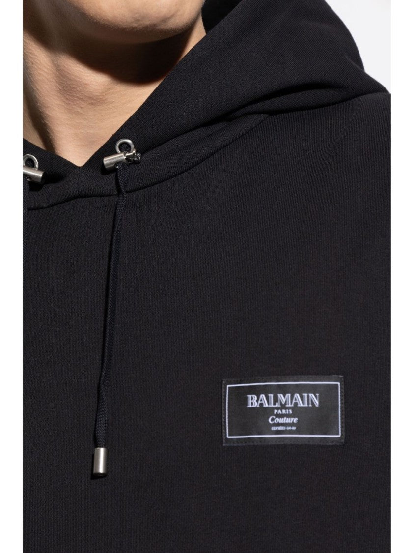 Balmain Classic Black Hoodie With Kangaroo Pocket