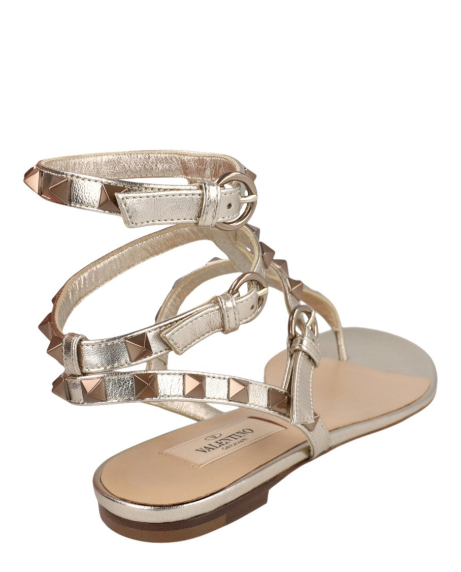 Valentino Rockstud Caged Flat Sandals