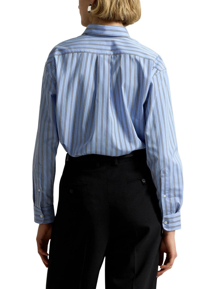 Polo Ralph Lauren Striped Pointed Collar Long-Sleeve Blouse