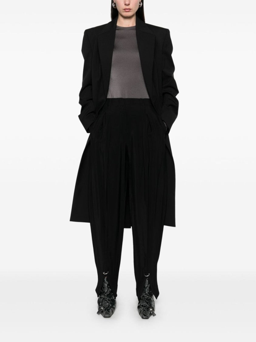 Mugler Black Tailored Straight Leg Slit Trousers