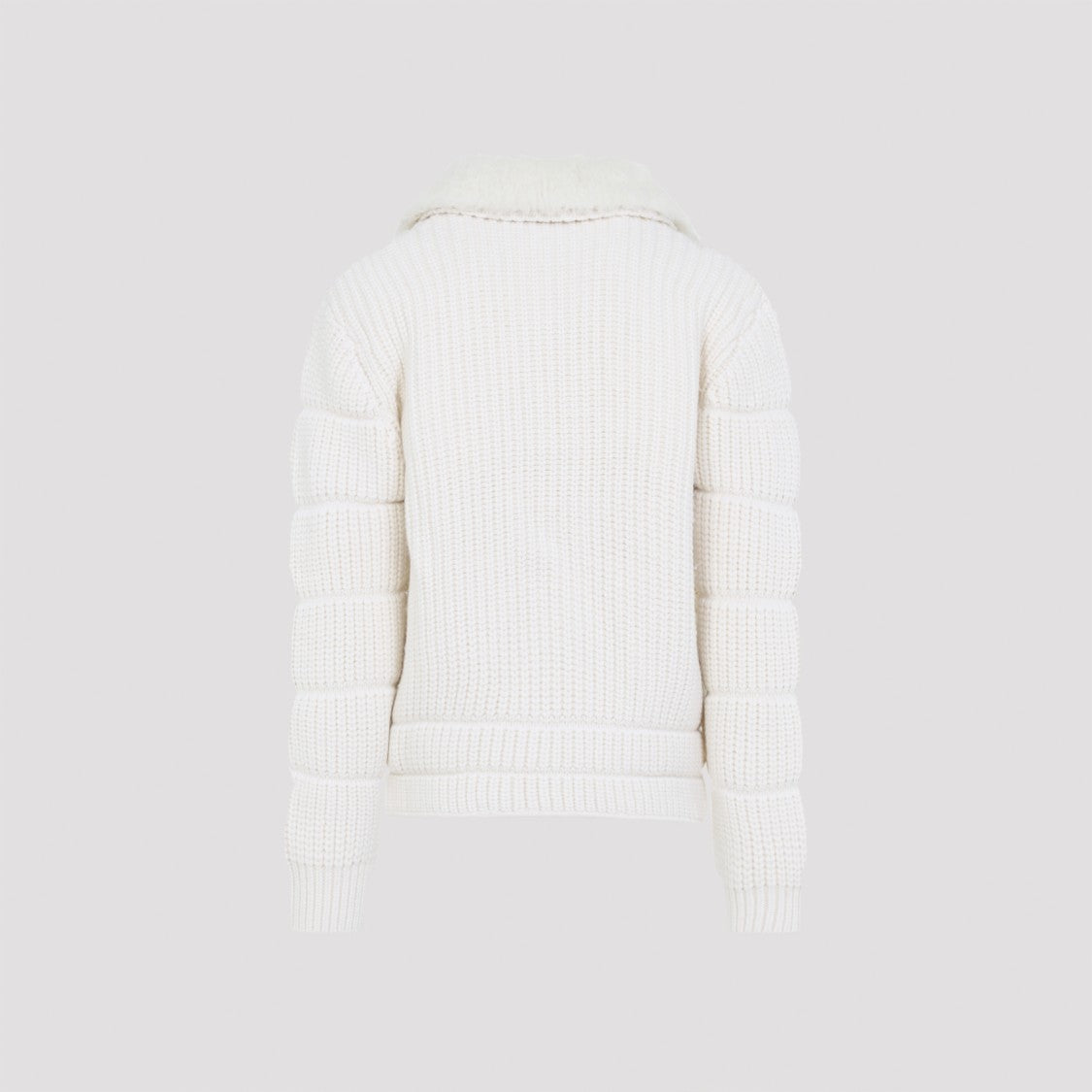 Casablanca Chunky Ribbed Knitted Jacket With Padded Detailing