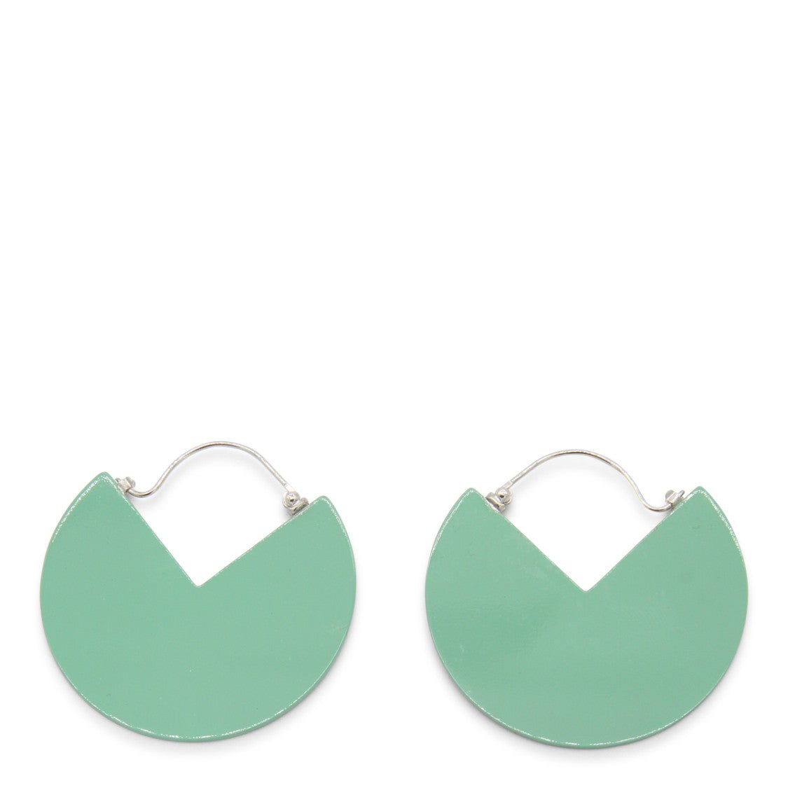 Isabel Marant Water Green Cut-Out Brass Earrings With Buckle Closure