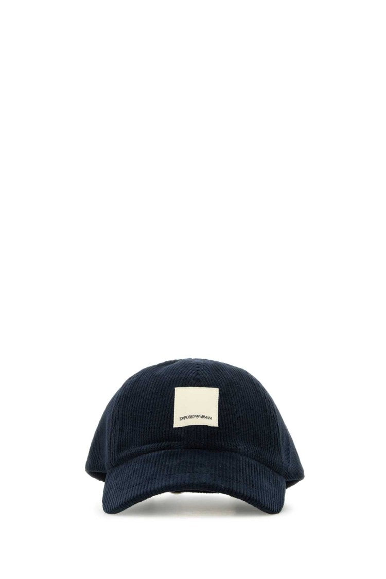Emporio Armani Midnight Blue Stretch Corduroy Baseball Cap