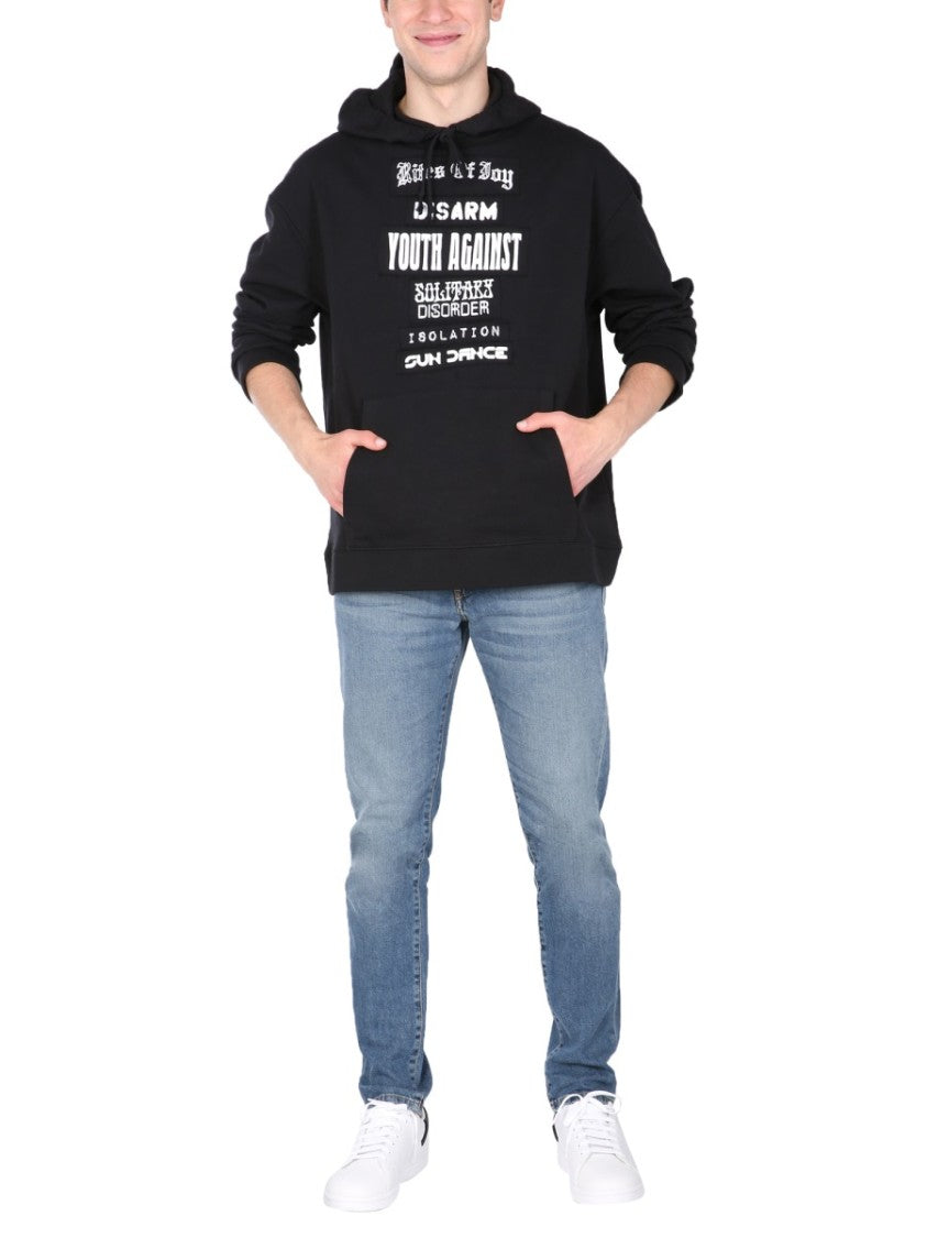 Raf Simons Relaxed Fit Cotton Hoodie With Drawstring