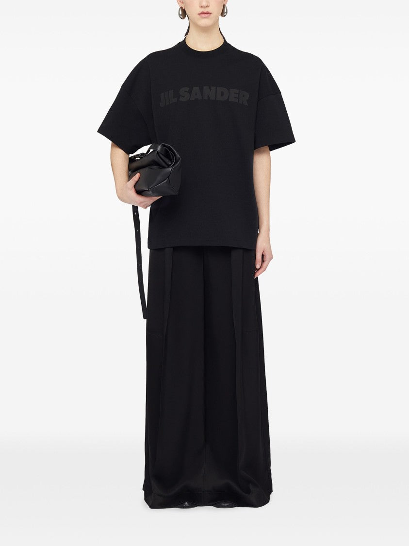 Jil Sander Long Oversized Cotton Jersey T-Shirt With Minimalist Branding