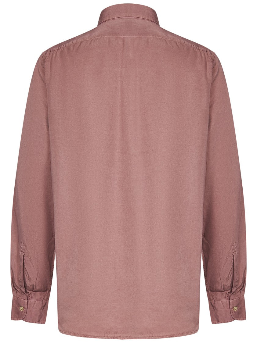 Boglioli Garment-Dyed Long-Sleeved Shirt With Classic Collar