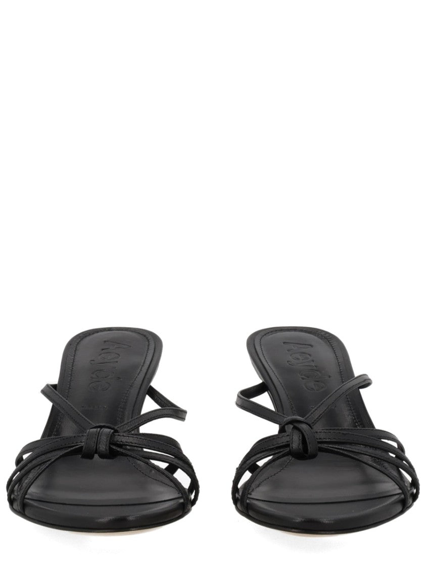 Aeydē Abby Flared Heel Knot Sandals