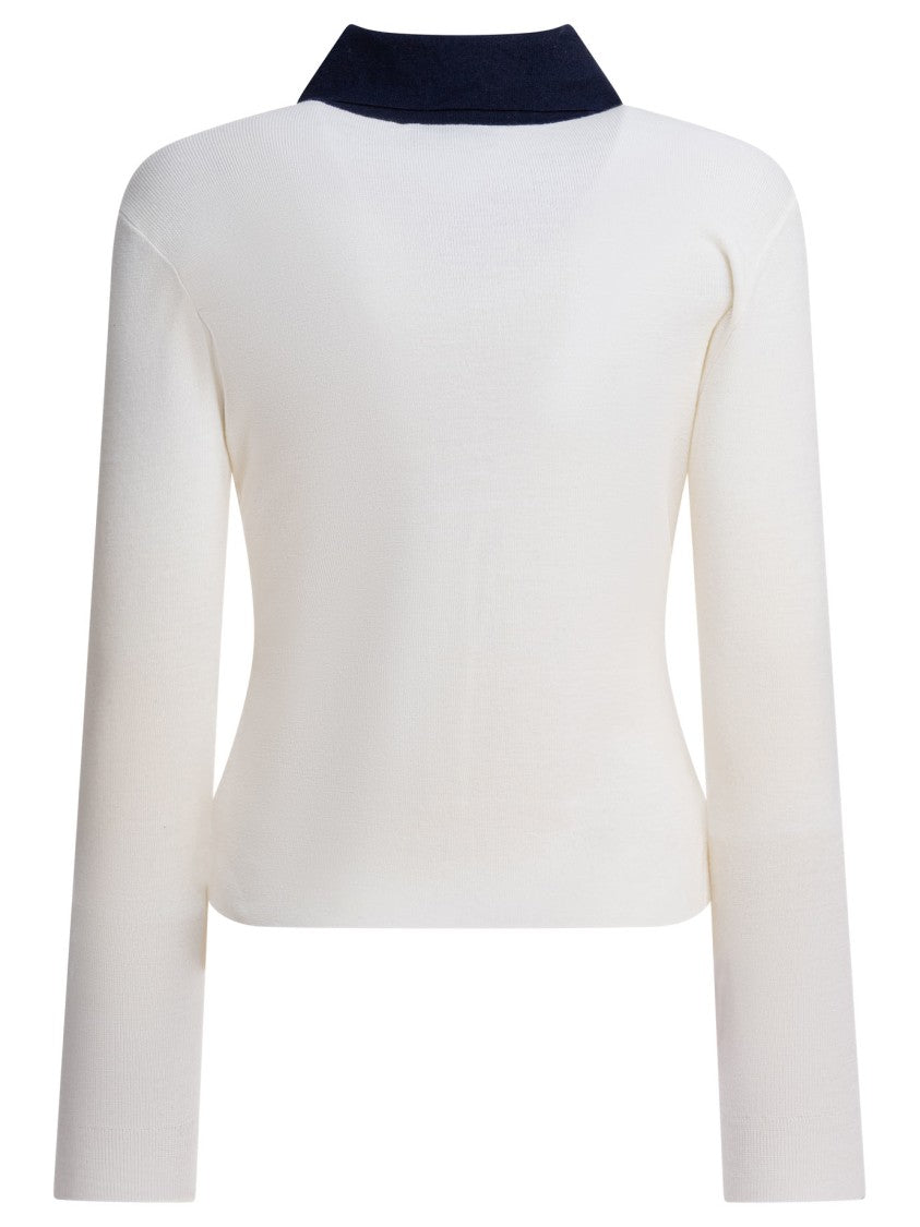 Self-Portrait Beige Merino Wool Cardigan