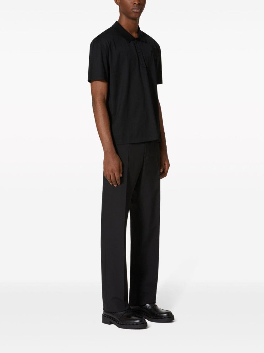 Valentino Garavani Black Cotton Polo Shirt