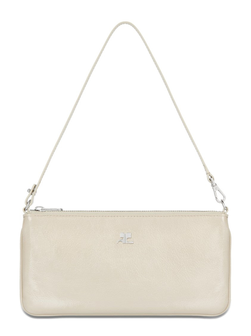 Courrèges Rectangular Smooth Leather Pouch With Zipper Closure