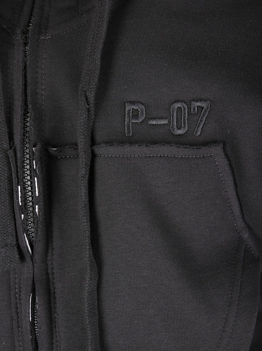 Prototypes Layered Black Hoodie With Drawstring Details
