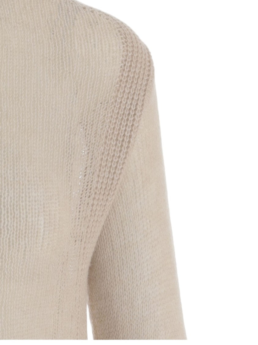 Sa Su Phi Beige Cashmere Sweater With Ribbed Details