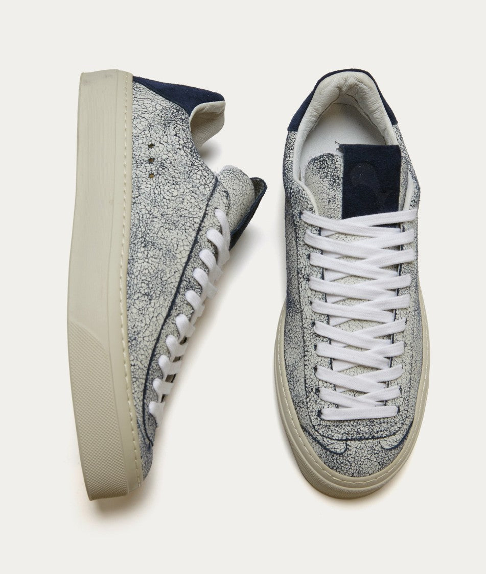 Aqua Alta Venice Craquelé Leather Sneakers With Contrasting Suede Heel