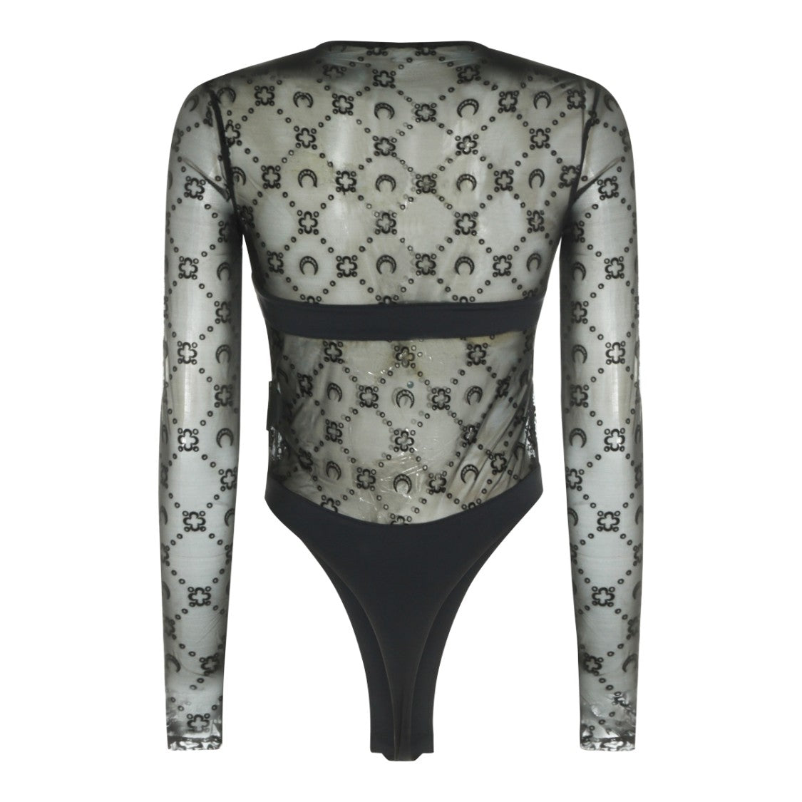 Marine Serre Black Moon Pattern Sheer Bodysuit