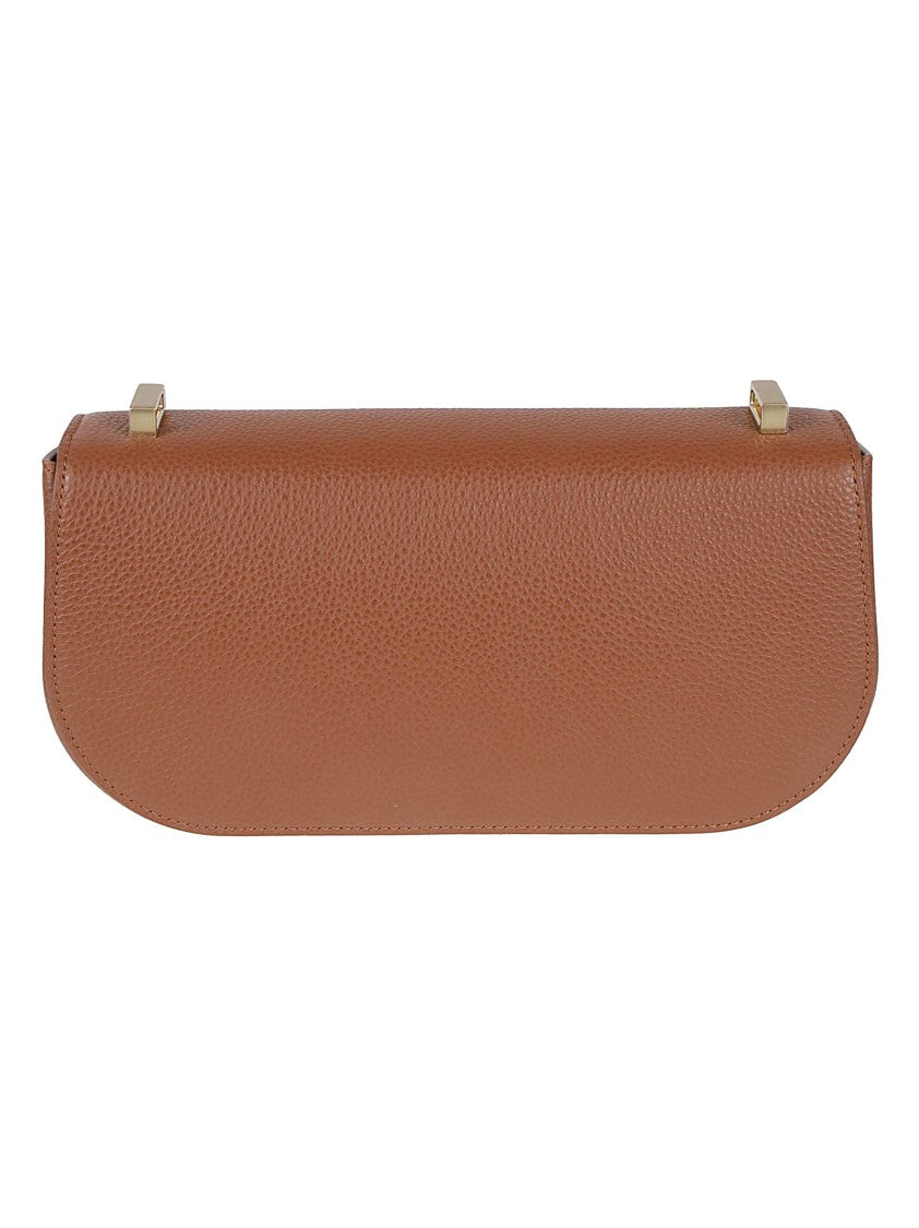 Ferragamo Textured Calf Leather Bag With Gold-Tone Gancini Clasp