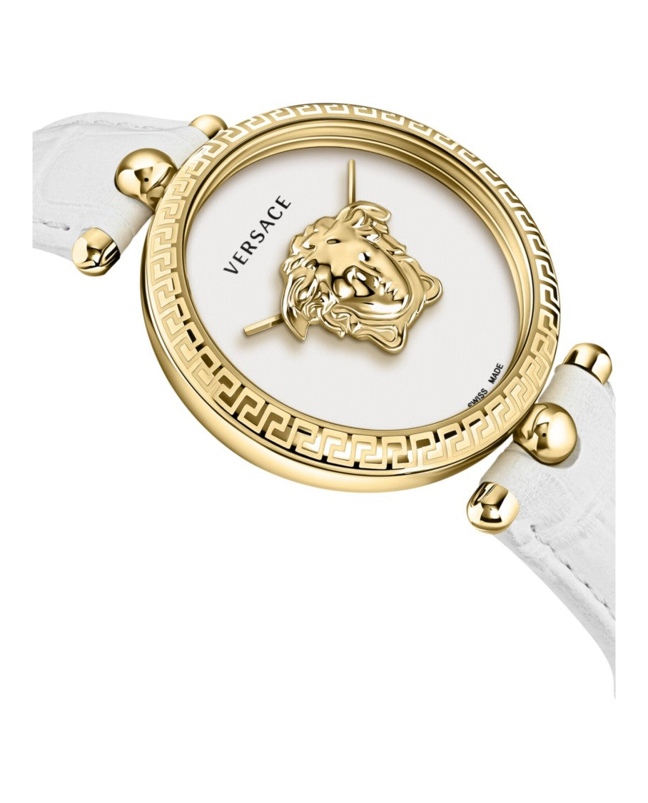 Versace Palazzo Empire Strap Watch With White Calf Leather