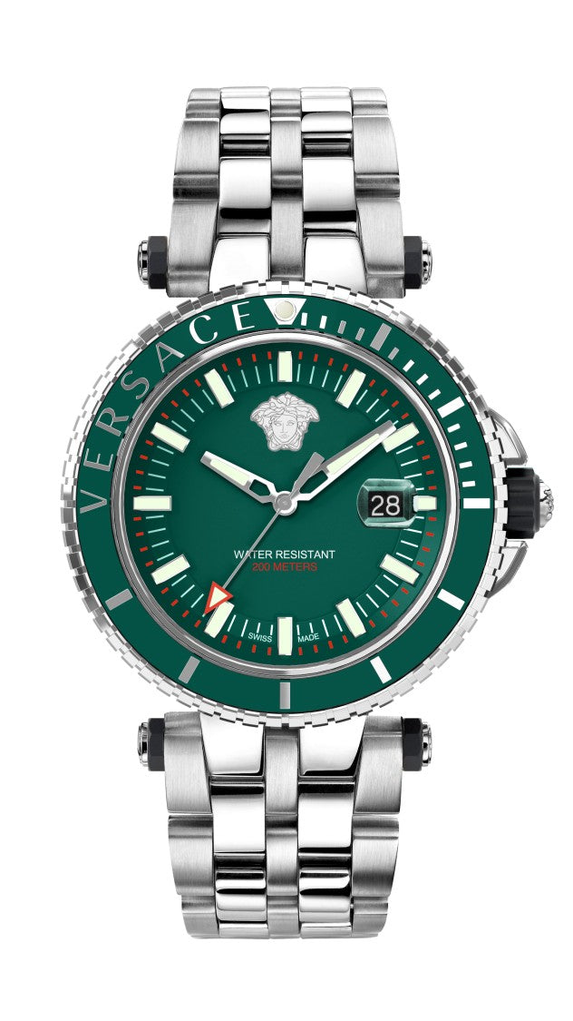 Versace V-Race Diver Quartz Wristwatch With Luminous Features