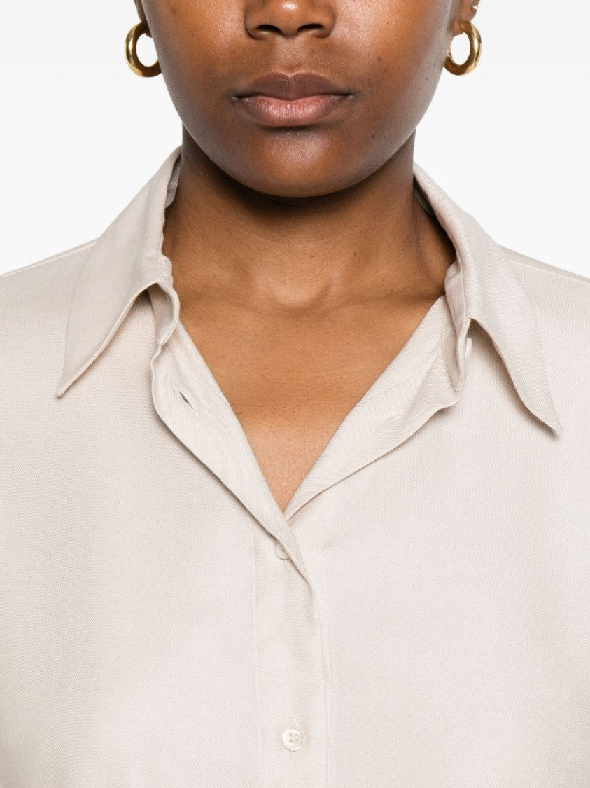 Peserico Refined Beige Shirt With Classic Collar