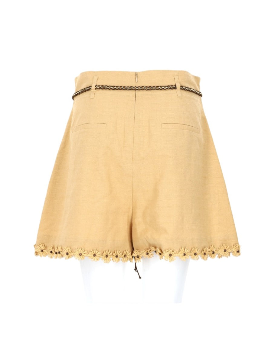 Zimmermann Mahon High-Waisted Flared Cotton Shorts
