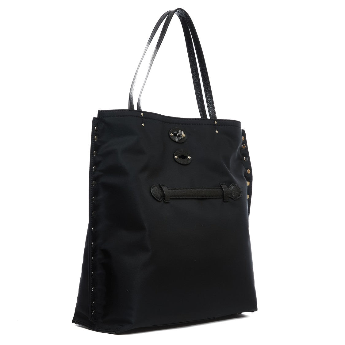 Zanellato A' Spasso Medium Nylon Fabric Bag Black