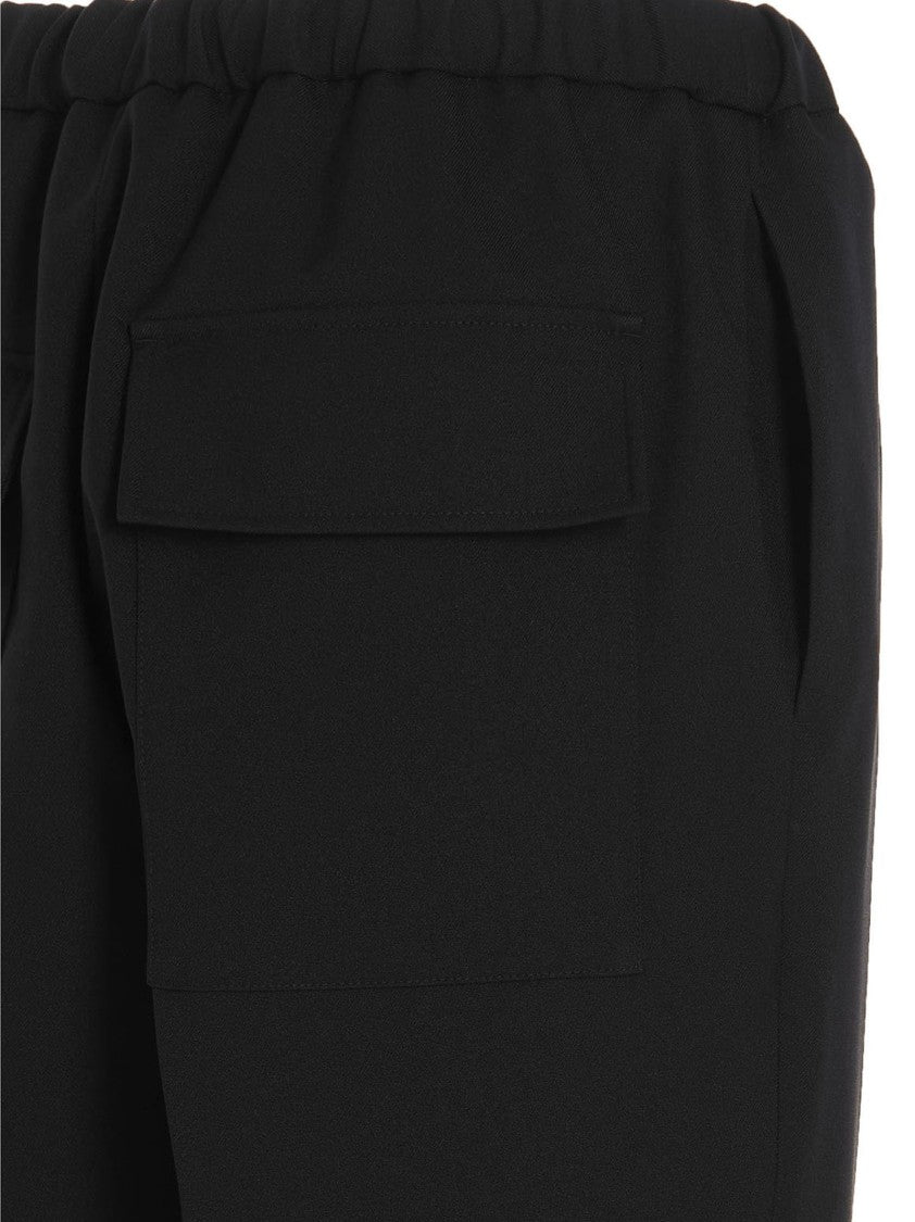 Jil Sander Black Gabardine Trousers With Adjustable Waist And Practical Pockets