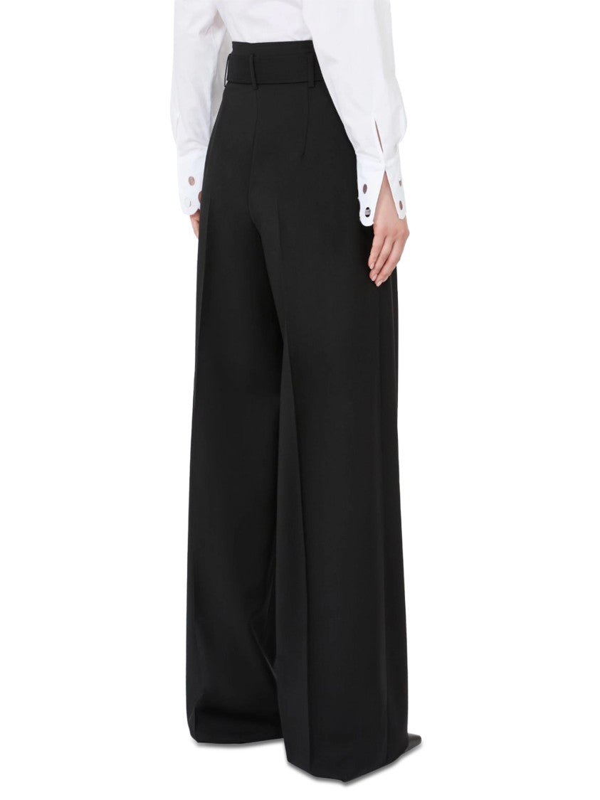 Max Mara Wide-Leg Trousers With High Waist And Gold-Tone Buckle