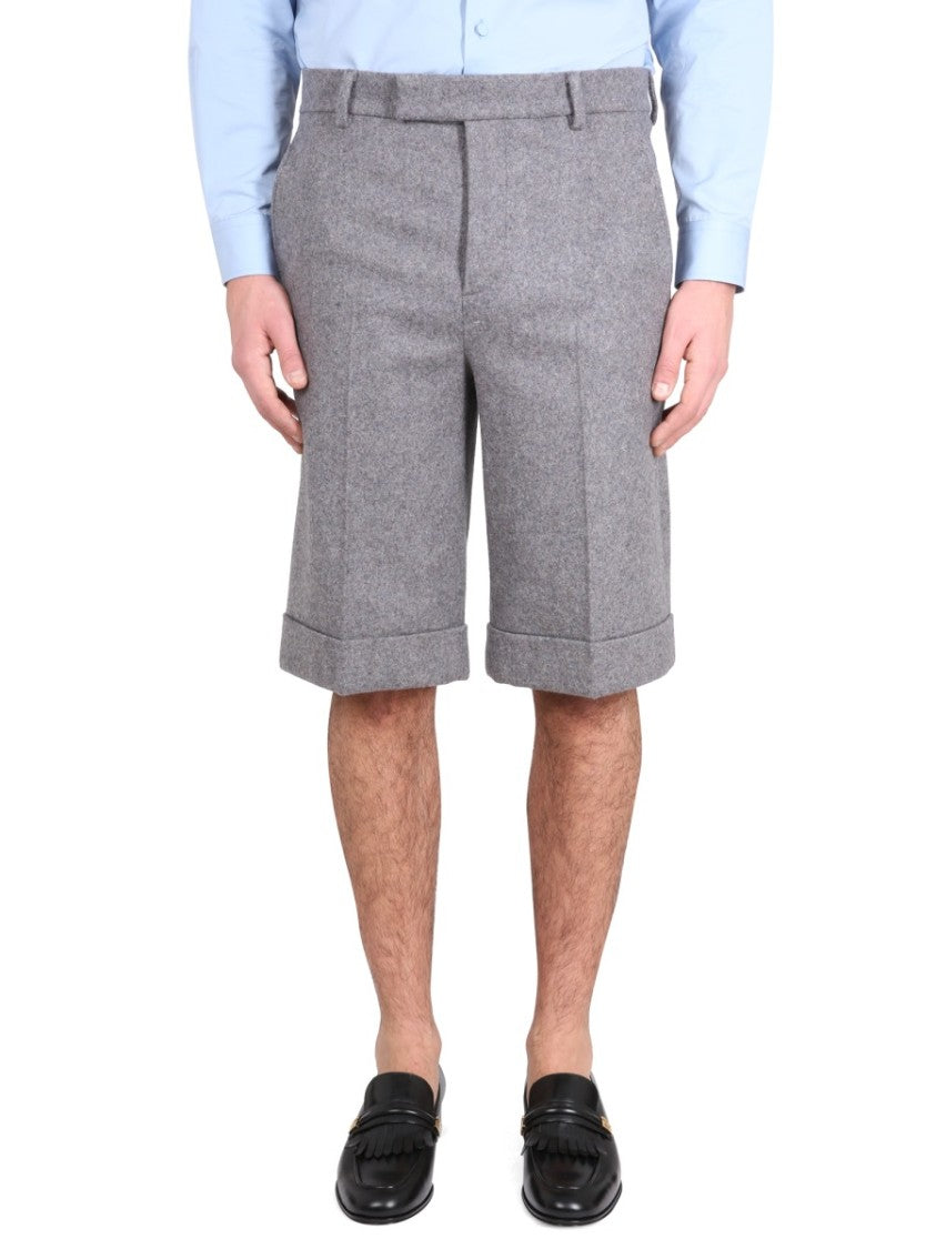 Gucci Tailored Melange Wool-Cashmere Blend Shorts
