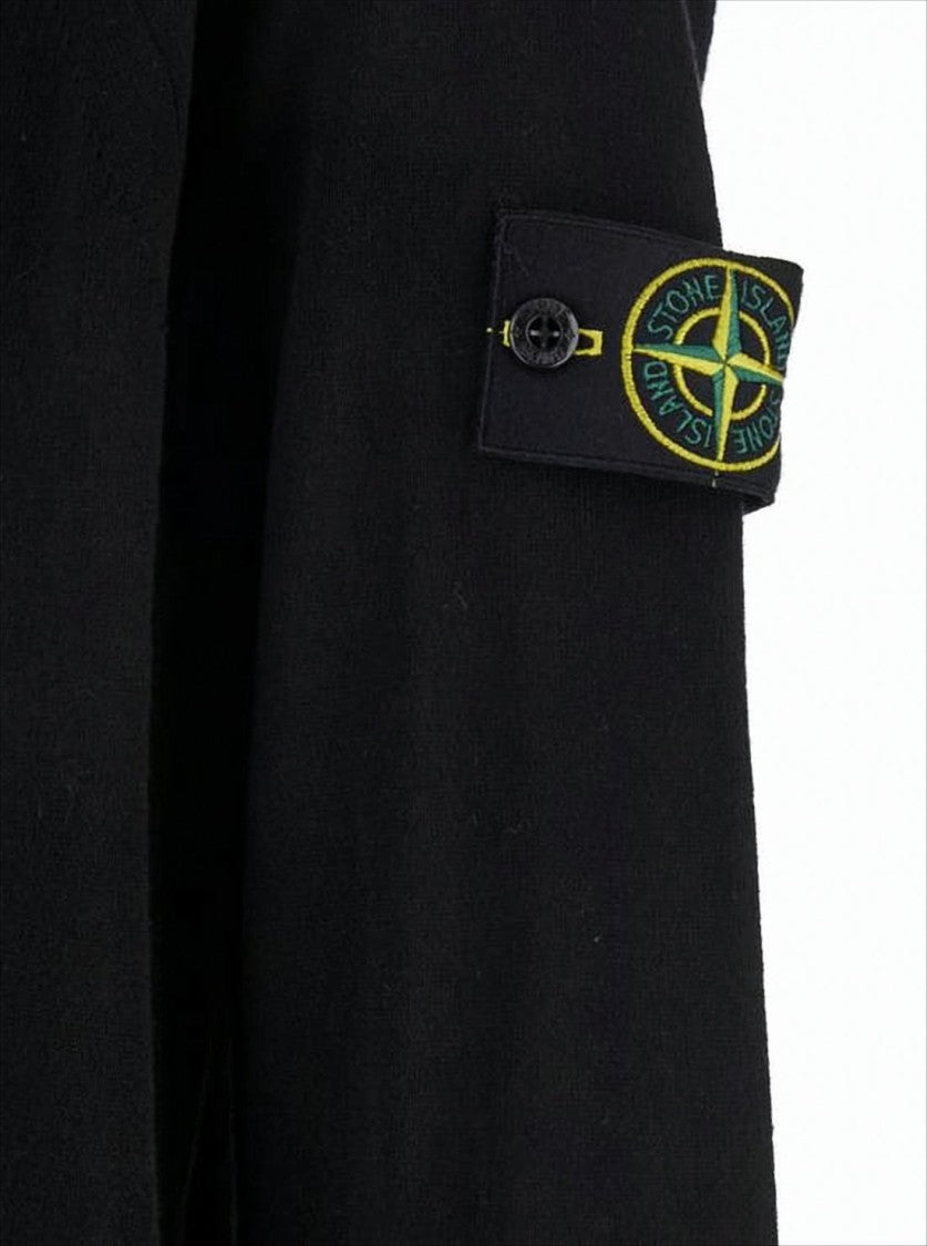Stone Island Zip-Up Knit With High Collar And Signature Patch