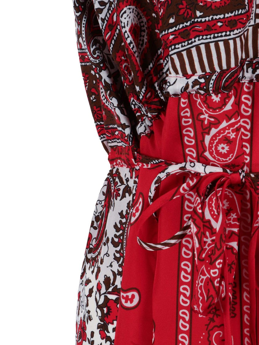 P.A.R.O.S.H. Flowing Deep V Neck Maxi Dress