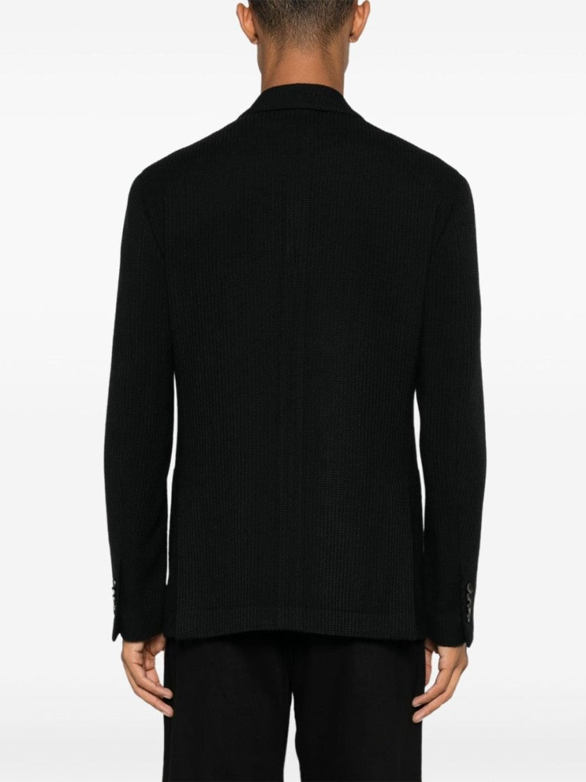 Lardini Black Wool Blend Jacket