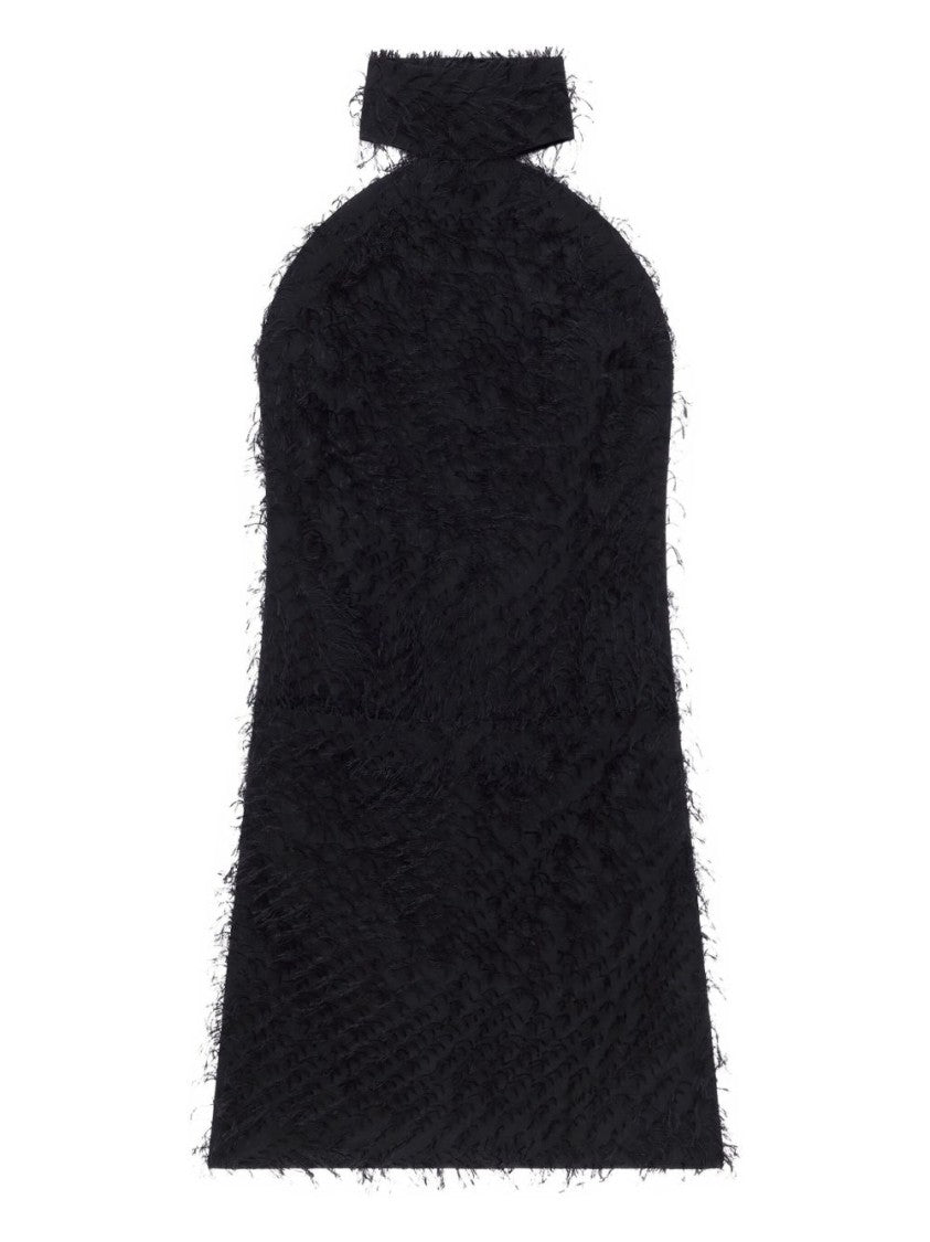 Courrèges Fringed Black Mini Dress