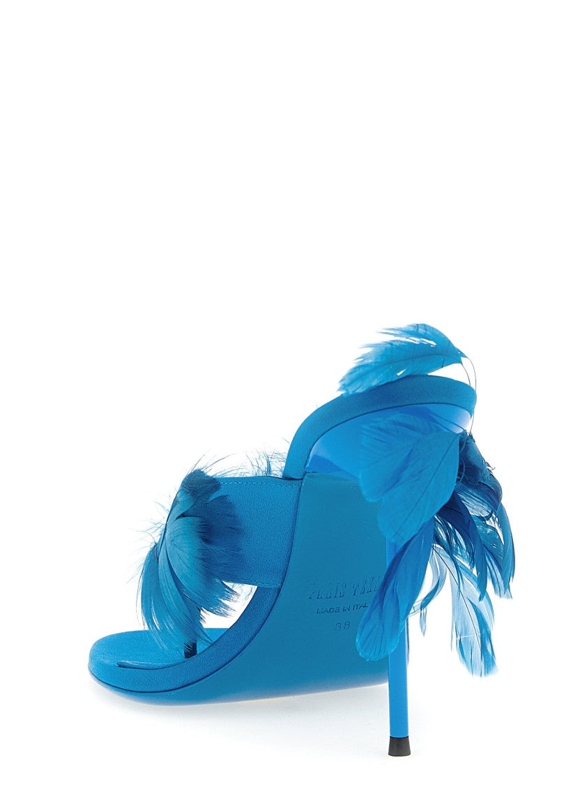 Paris Texas 'Lidia Feather Thong' Mules