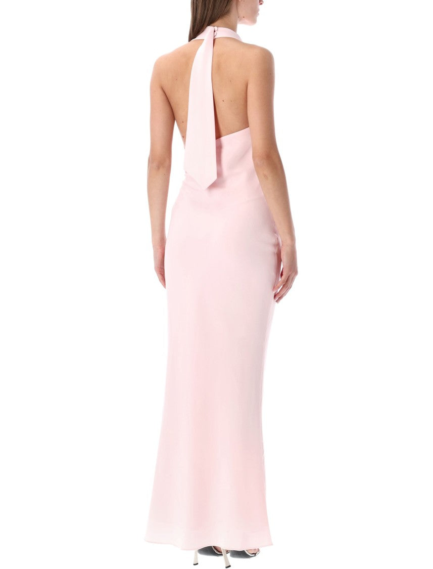 Self-Portrait Pink Crepe Pink Maxi Dress