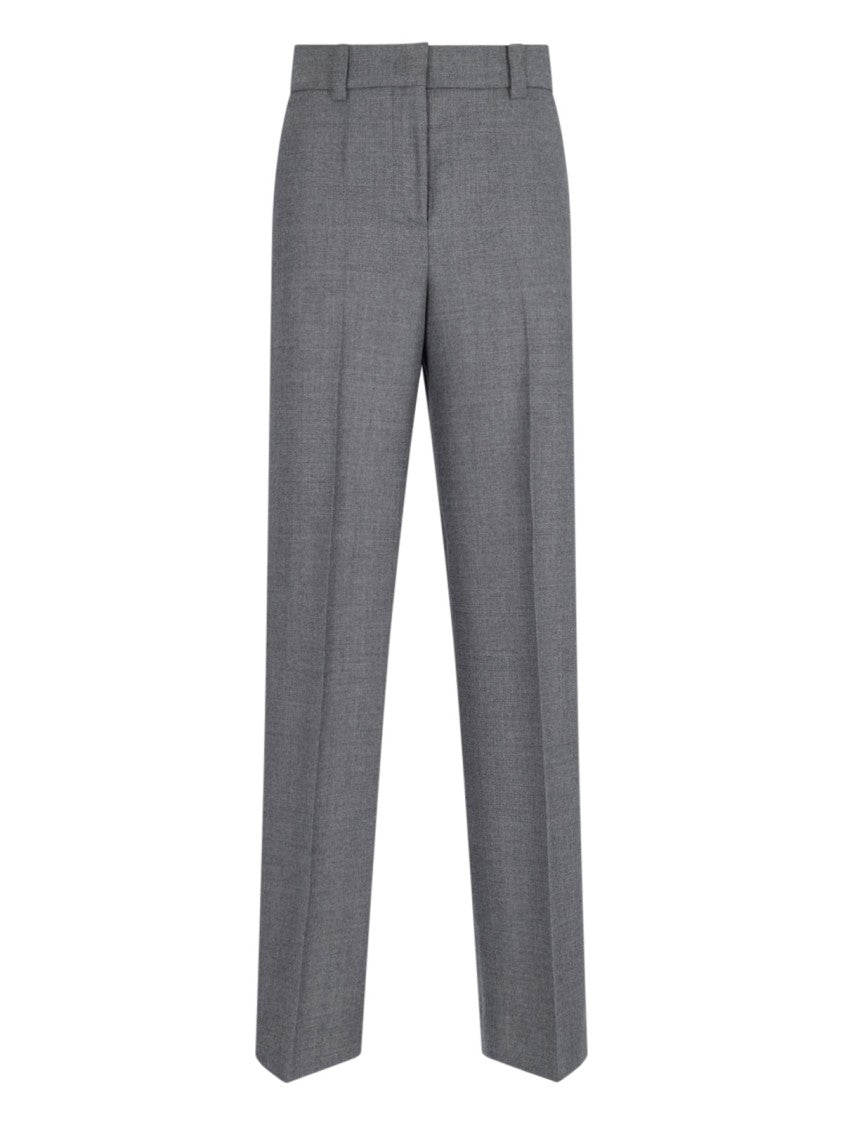 Incotex Wide-Leg Neera Trousers In Gray Virgin Wool