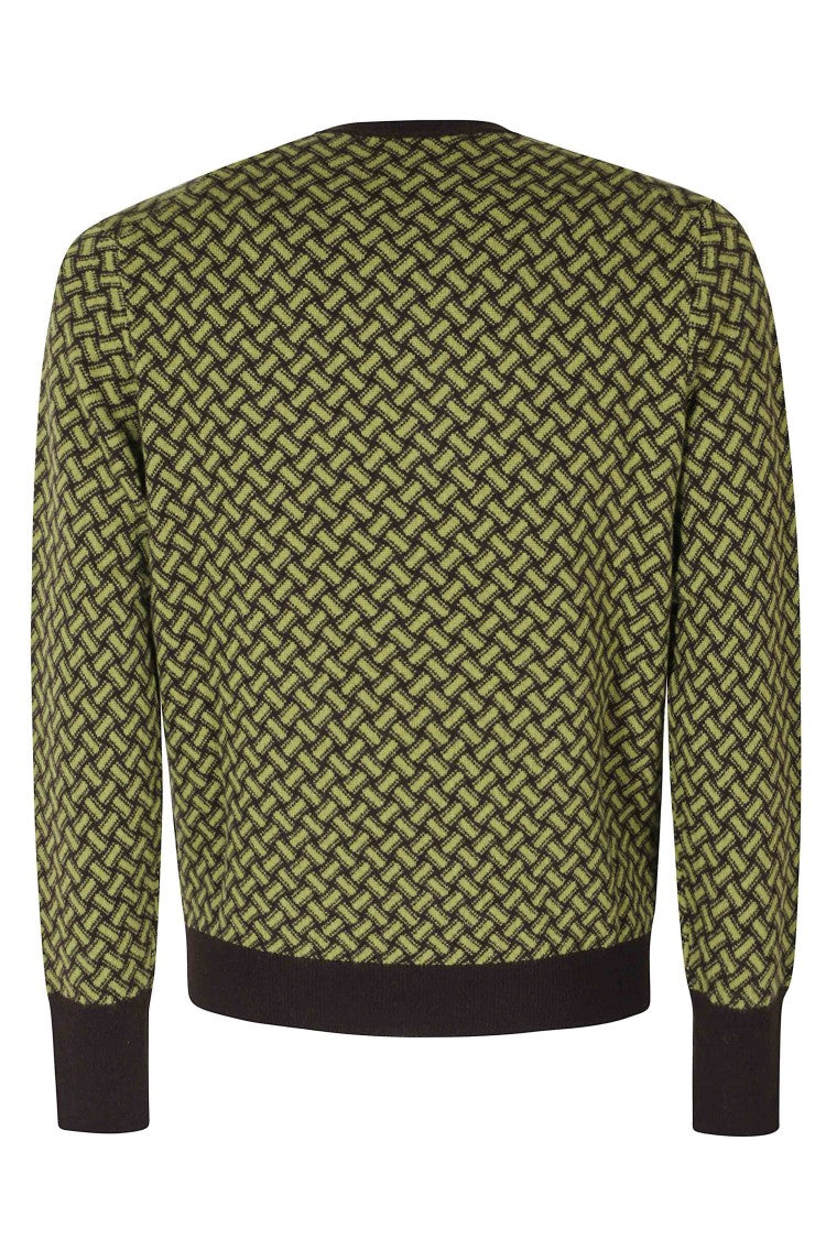 Drumohr Double-Thread Cashmere Crew Neck Sweater With Biscuit Pattern