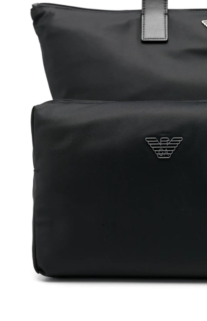 Emporio Armani Black Tote Bag With Sturdy Handles