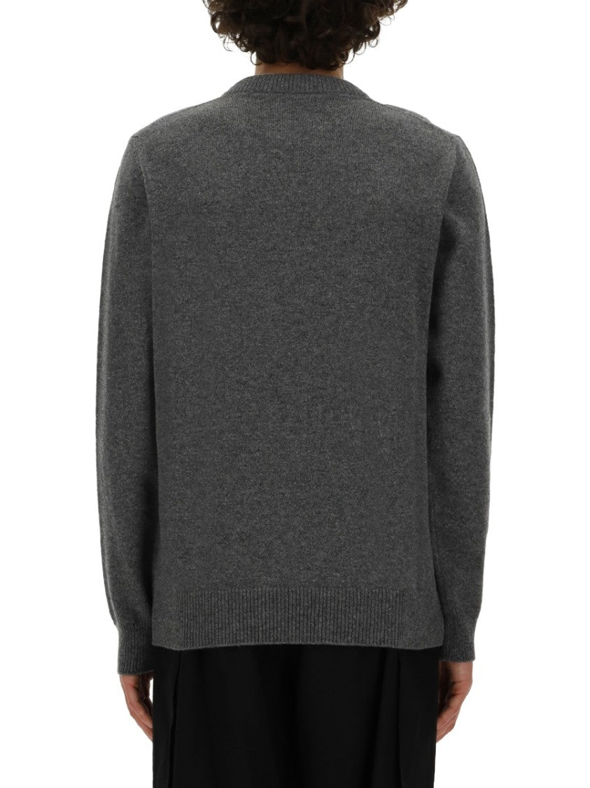 Jil Sander V-Neck Knitwear Sweater With Ribbed Detailing