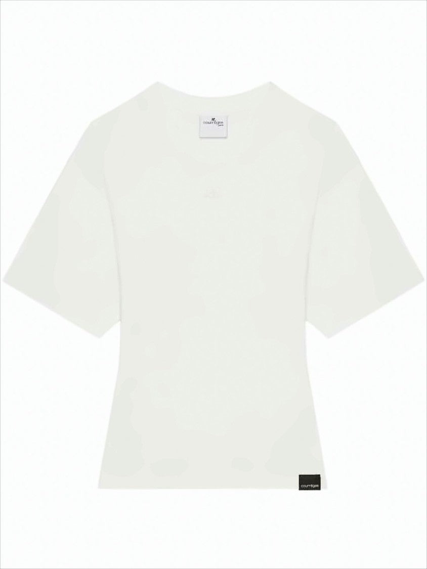 Courrèges Short-Sleeved Fitted Top With Boxy Silhouette