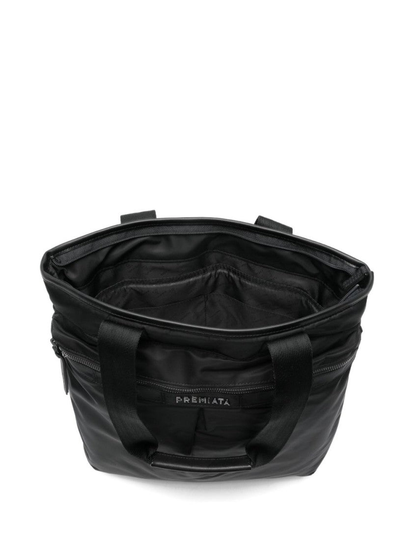 Premiata Rectangular Black Tote Bag With Minimalist Design
