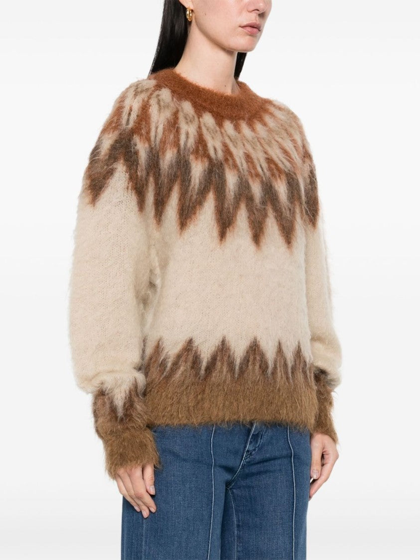 Isabel Marant Étoile Zigzag Pattern Mohair Blend Sweater