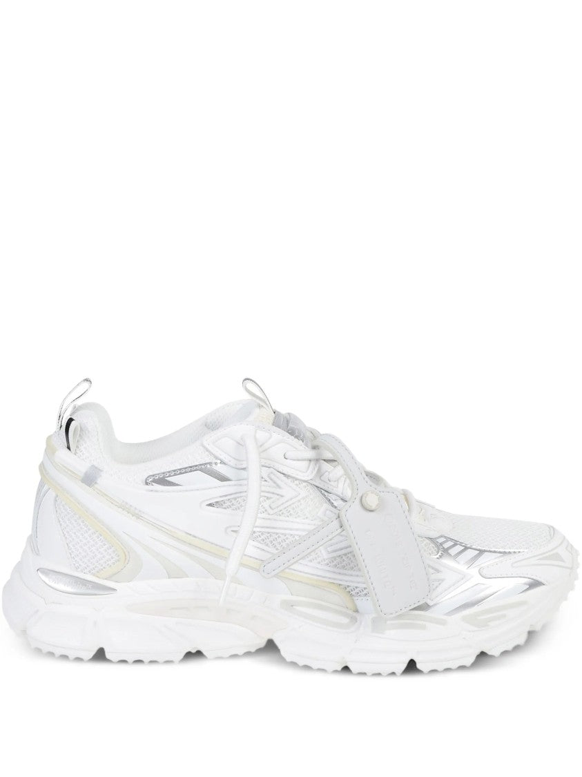 Off-White Layered White Sneakers With Dynamic Mesh And Reflective Accents