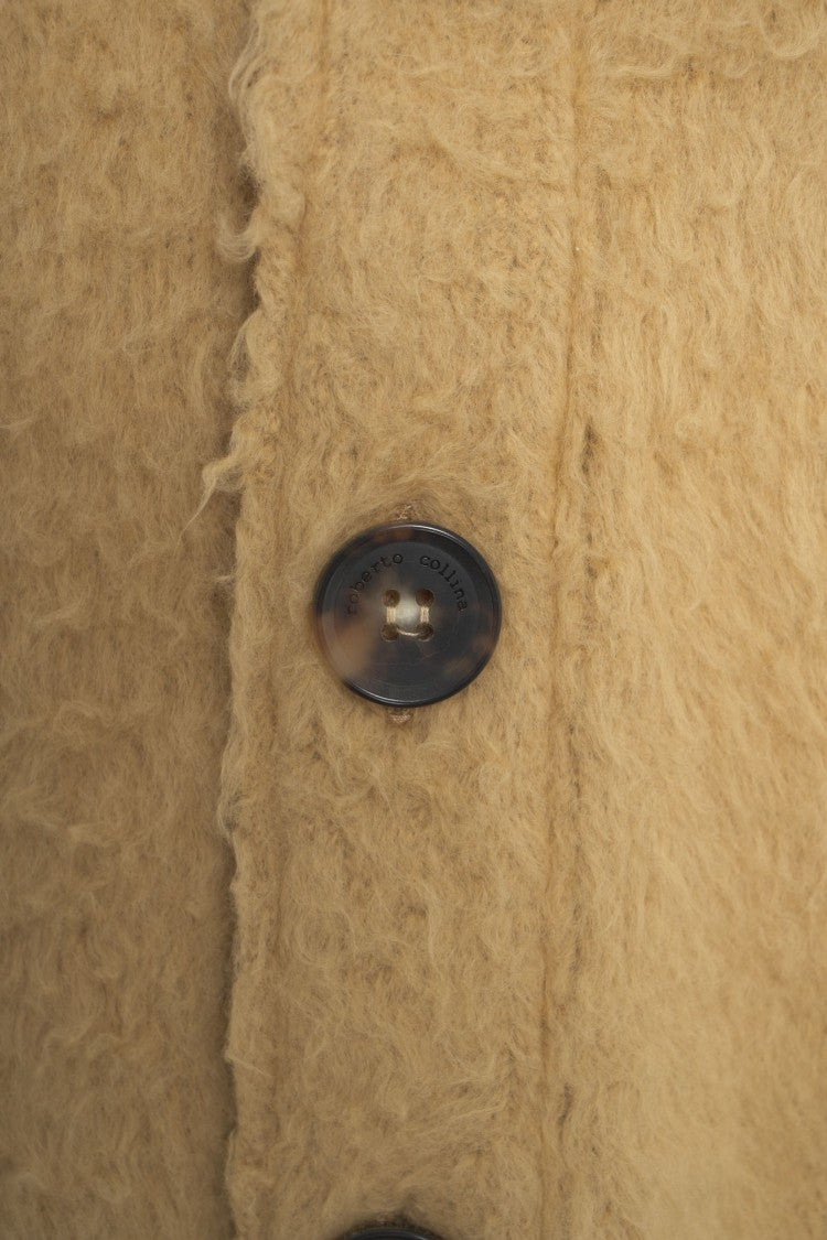 Roberto Collina Beige Textured Knit Cardigan