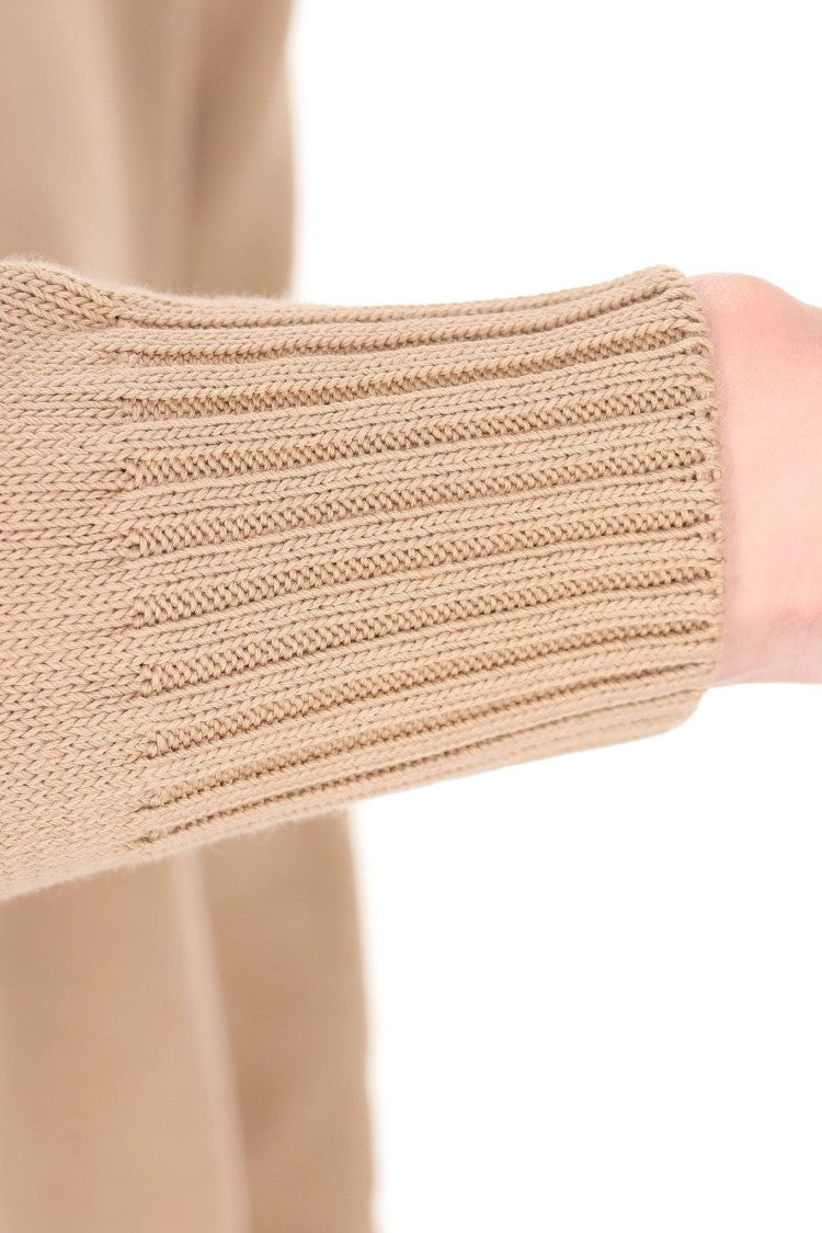 Drumohr Camel Gauge 8 Cotton Crewneck Sweater