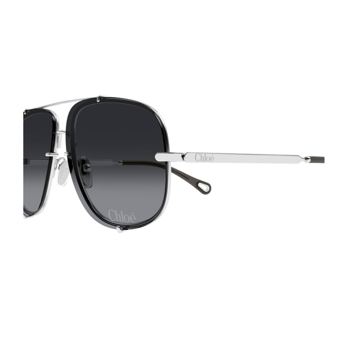 Chloé Silver Ch0348s Oversized Square Metal Sunglasses