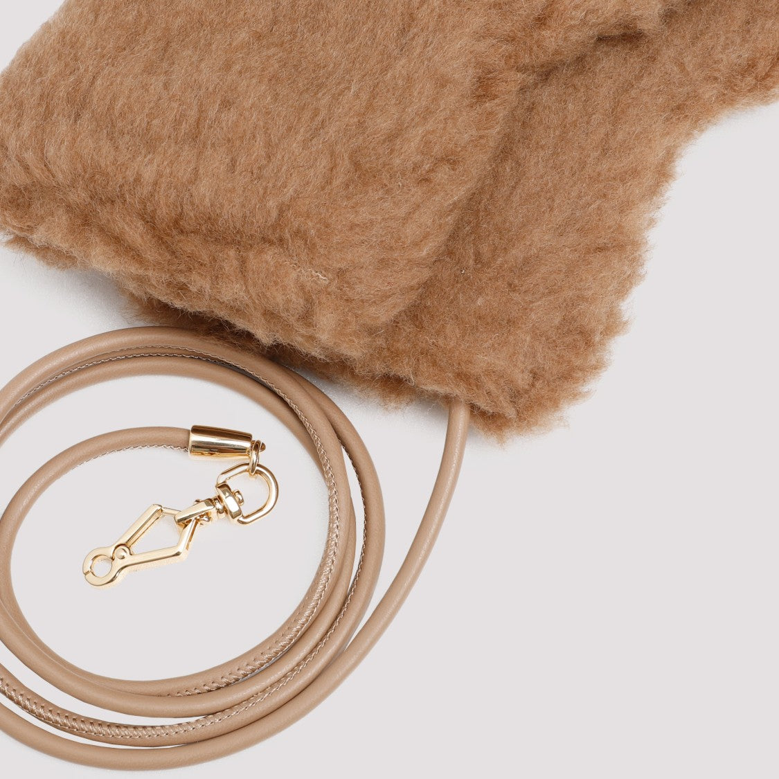 Max Mara Beige Camel Teddy Gloves