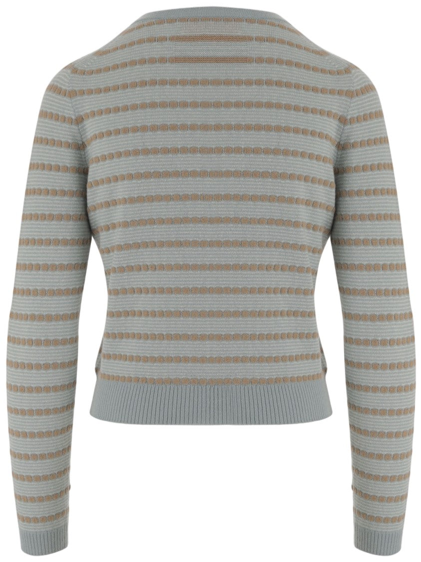 Guest In Residence All-Over Striped Cashmere Cardigan With Contrast Ribbed Cuffs