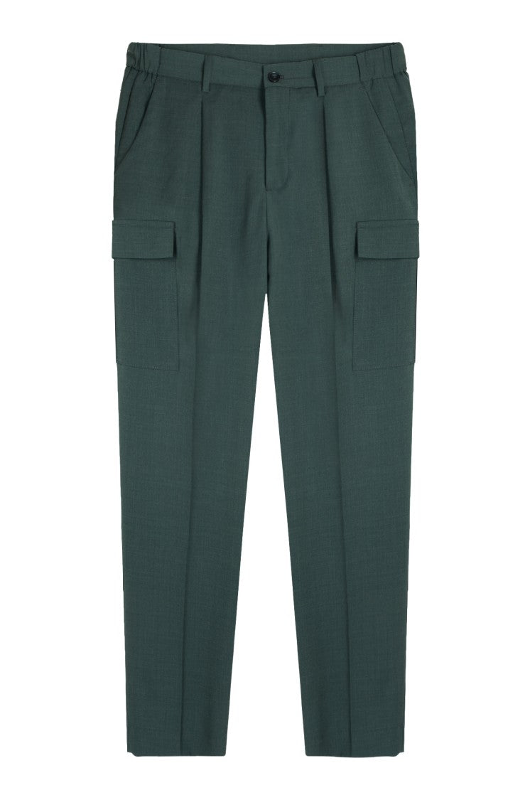 Gazzarrini X Michele Franzese Tailored Green Trousers With Practical Pockets