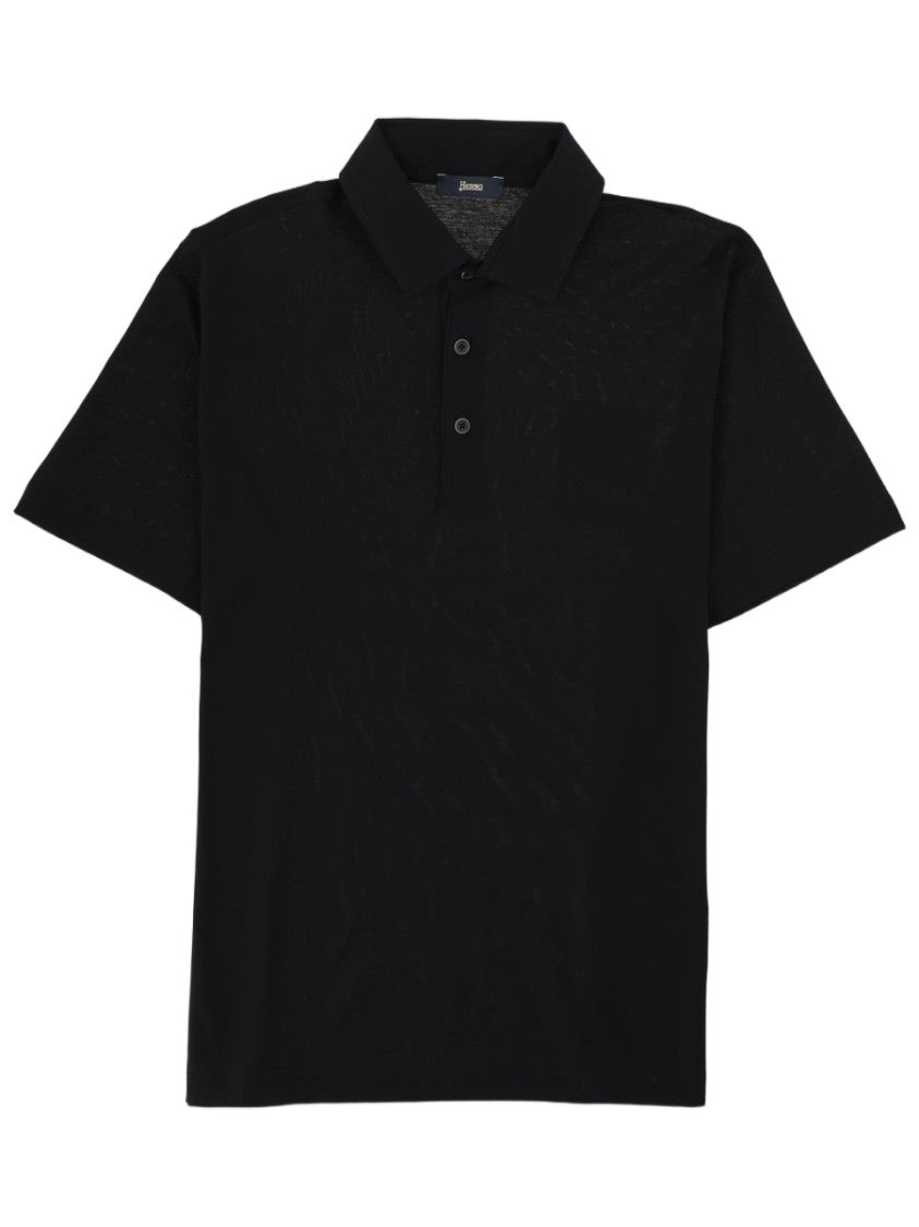Herno Short-Sleeve Minimalist Cotton Polo Shirt