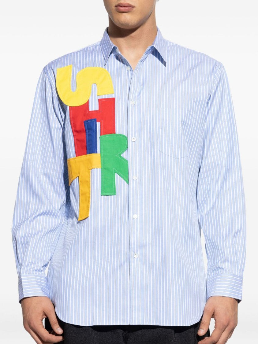 Comme Des Garçons Long-Sleeve Button-Up Shirt With Appliqué Detail