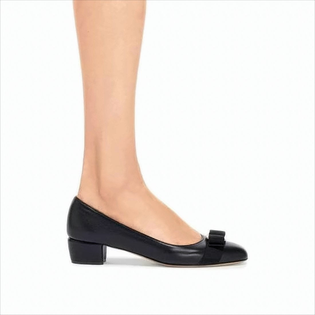 Salvatore Ferragamo Low-Heeled Calf Leather Pumps